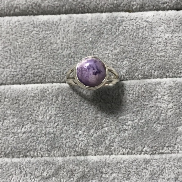 New Sterling Silver Purple Utah Tiffany Stone Ring Size 7.75-8 Crystal Gemstone - Picture 8 of 16